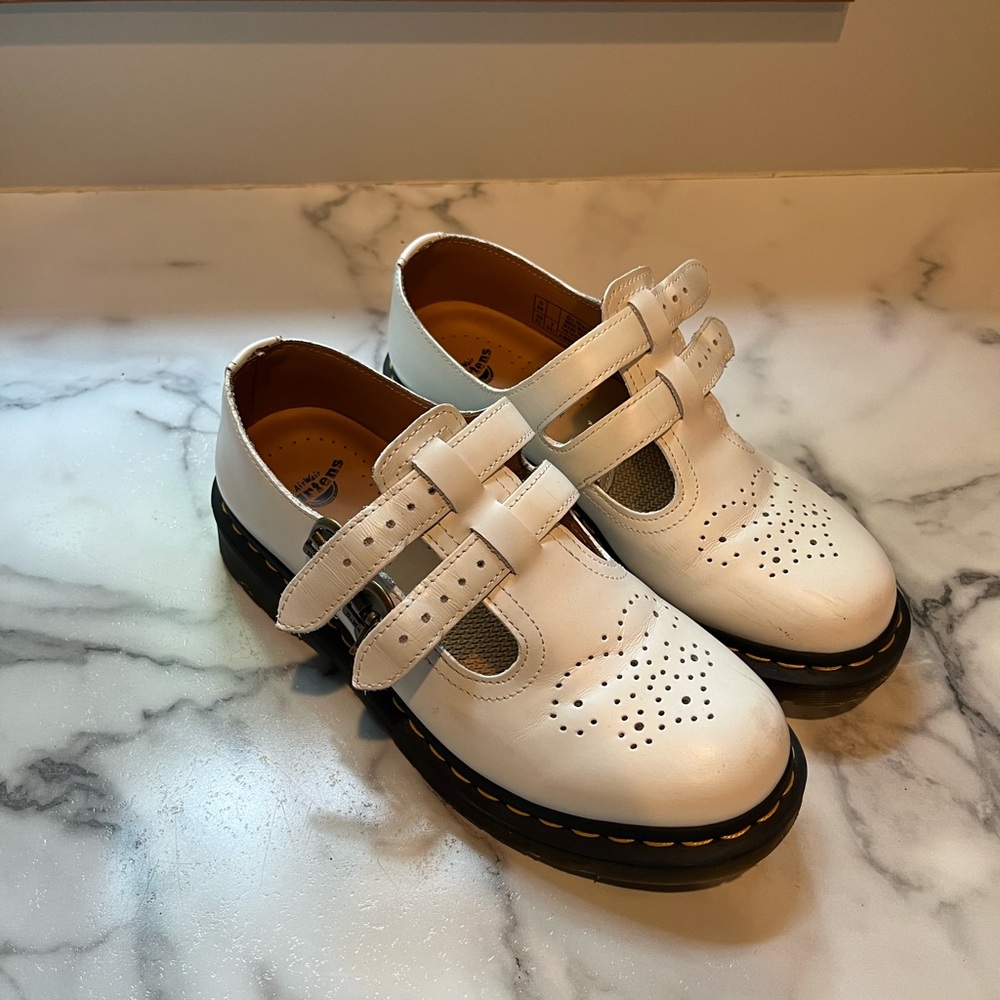 Dr. Martens White Mary Jane Shoes - Picture 2 of 7